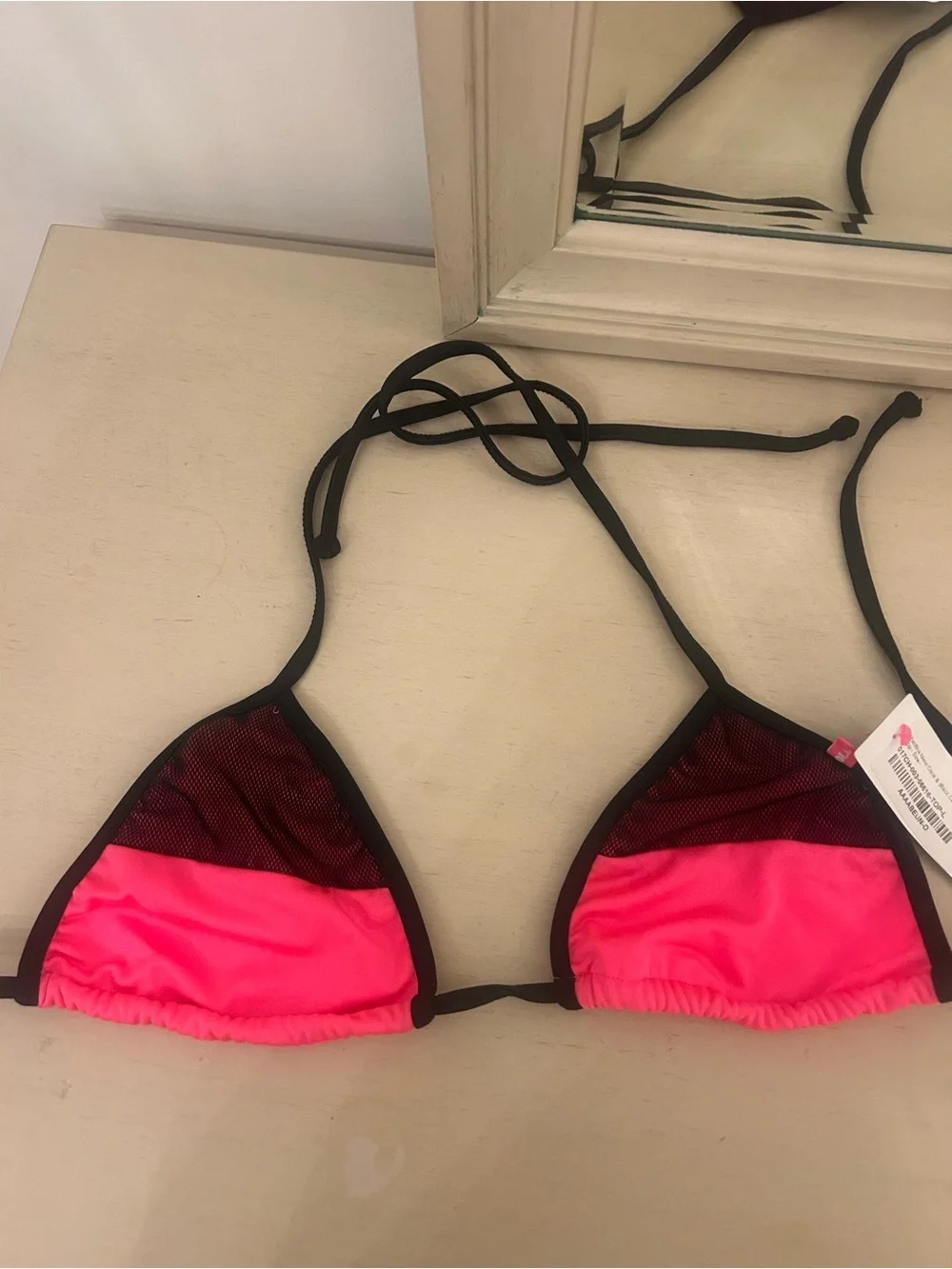 NWT Neon Mesh Triangle Bikini Top